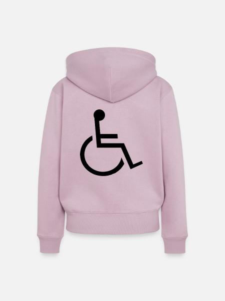 Rollstuhl - Frauen Premium Bio Zip Hoodie - Altrosa