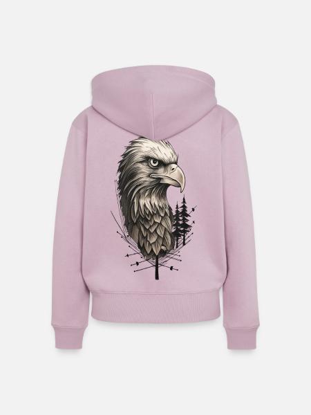 Adler - König der Lüfte - Frauen Premium Bio Zip Hoodie - Altrosa