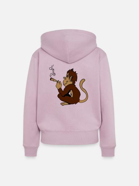 affe Weed Hanf - Frauen Premium Bio Zip Hoodie - Altrosa