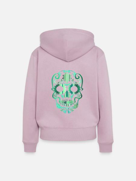 Skull - Frauen Premium Bio Zip Hoodie - Altrosa