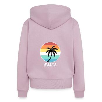Malta - Frauen Premium Bio Zip Hoodie - Altrosa - Hinten - Julia (174cm)