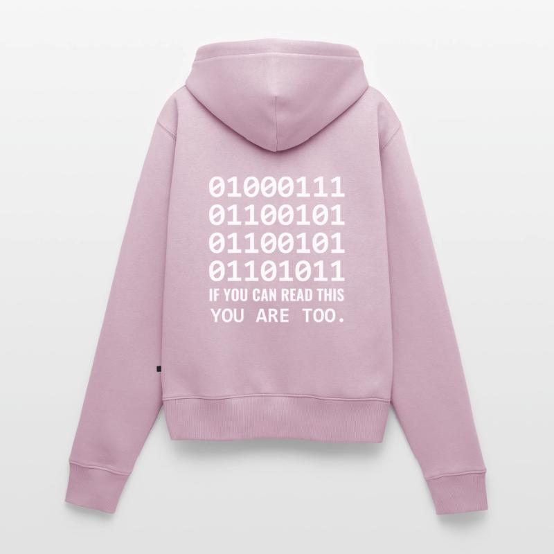 Geek in binary code binary IT computer scientist & nerd Women's Premium Organic Zip Hoodie
