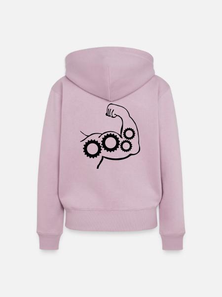 Muskeln Getriebe_m1 - Frauen Premium Bio Zip Hoodie - Altrosa