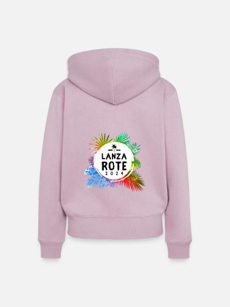 Lanzarote 2024 Bunt - Frauen Premium Bio Zip Hoodie - Altrosa