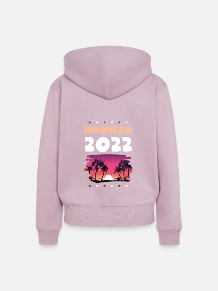 Indonesia 2022 - Frauen Premium Bio Zip Hoodie - Altrosa