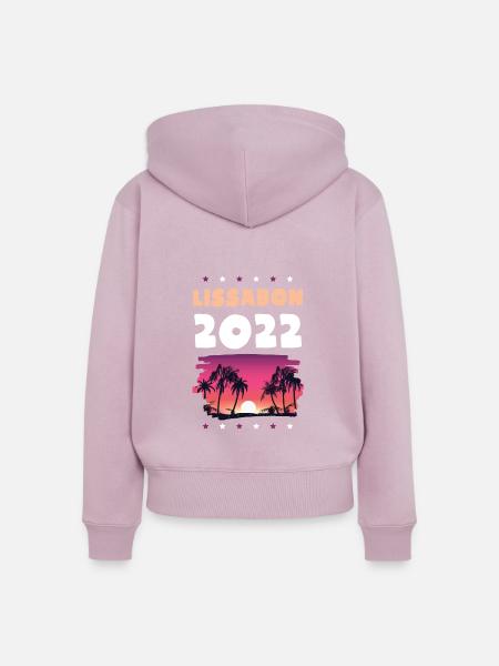 Lissabon 2022 - Frauen Premium Bio Zip Hoodie - Altrosa