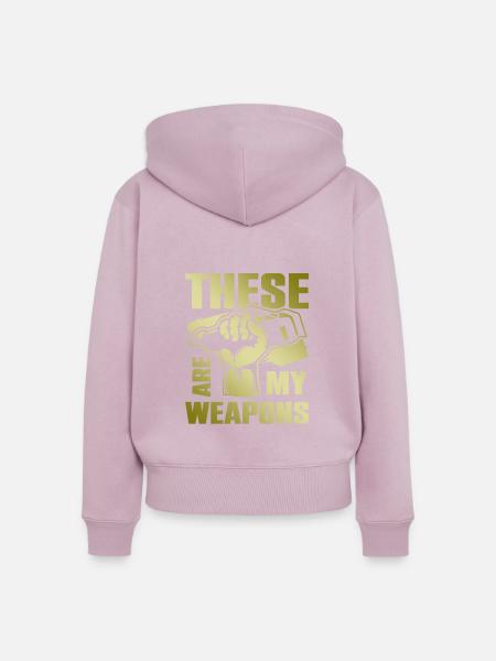 Barber weapons - Frauen Premium Bio Zip Hoodie - Altrosa