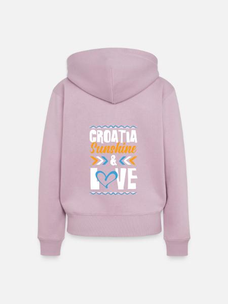 Croatia Love - Frauen Premium Bio Zip Hoodie - Altrosa