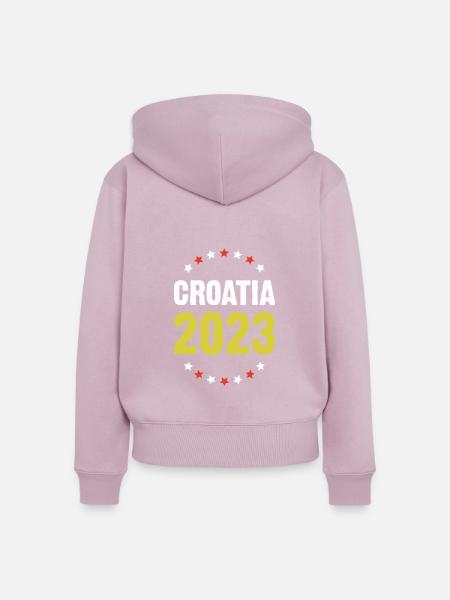 Croatia 2023 - Frauen Premium Bio Zip Hoodie - Altrosa
