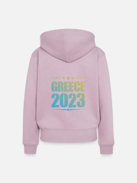 Greece 2023 - Frauen Premium Bio Zip Hoodie - Altrosa