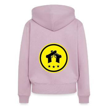Pistole Symbol - Frauen Premium Bio Zip Hoodie - Altrosa - Hinten - Julia (174cm)