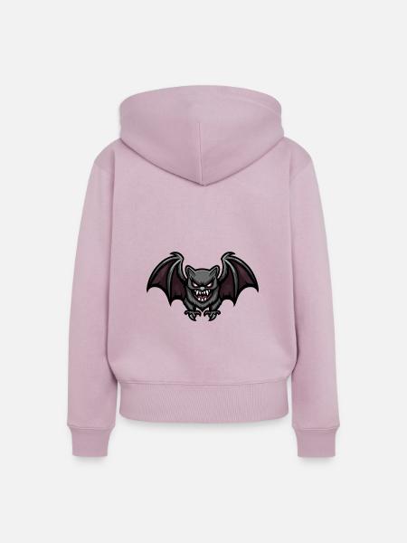 Fledermaus Halloween Comic Blutsauger - Frauen Premium Bio Zip Hoodie - Altrosa