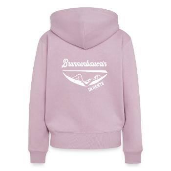 Brunnenbauerin Rente Rentnerin Brunnenbauerinnen - Frauen Premium Bio Zip Hoodie - Altrosa - Hinten - Julia (174cm)