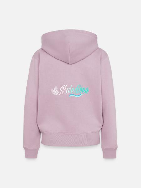 Malediven Palm white - Frauen Premium Bio Zip Hoodie - Altrosa