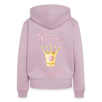 Mama - meine Königin. - Frauen Premium Bio Zip Hoodie - Altrosa - Hinten - Julia (174cm)