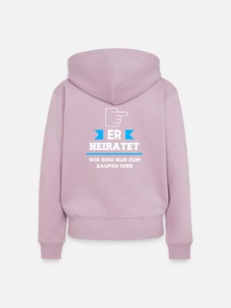 JGA - ER Heiratet - Frauen Premium Bio Zip Hoodie - Altrosa