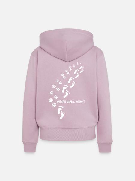 never walk alone dog - Frauen Premium Bio Zip Hoodie - Altrosa