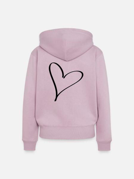 Herz - Frauen Premium Bio Zip Hoodie - Altrosa