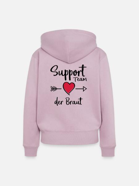 support team der braut - Frauen Premium Bio Zip Hoodie - Altrosa