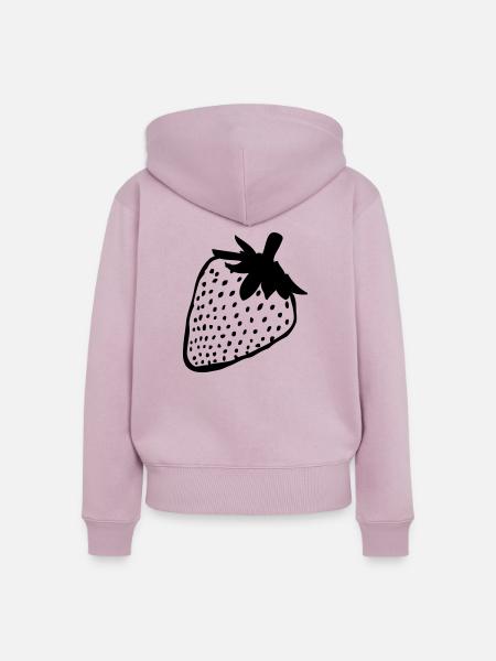 Erdbeere - Frauen Premium Bio Zip Hoodie - Altrosa