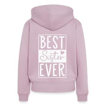 Beste Schwester - Frauen Premium Bio Zip Hoodie - Altrosa - Hinten - Julia (174cm)