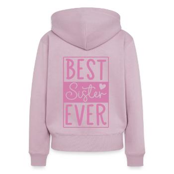 Beste Schwester - Frauen Premium Bio Zip Hoodie - Altrosa - Hinten - Julia (174cm)
