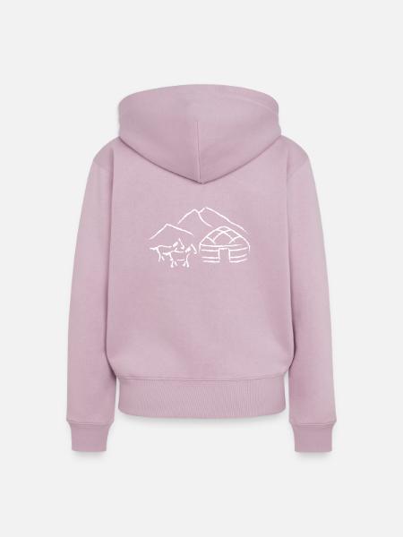 Yurt design weiss - Frauen Premium Bio Zip Hoodie - Altrosa