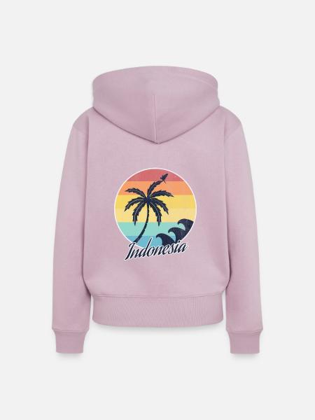 Indonesien - Frauen Premium Bio Zip Hoodie - Altrosa