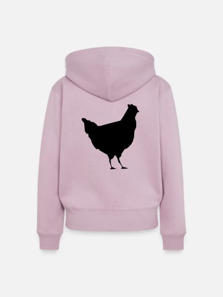 bauernhof hahn huhn vogel - Frauen Premium Bio Zip Hoodie - Altrosa