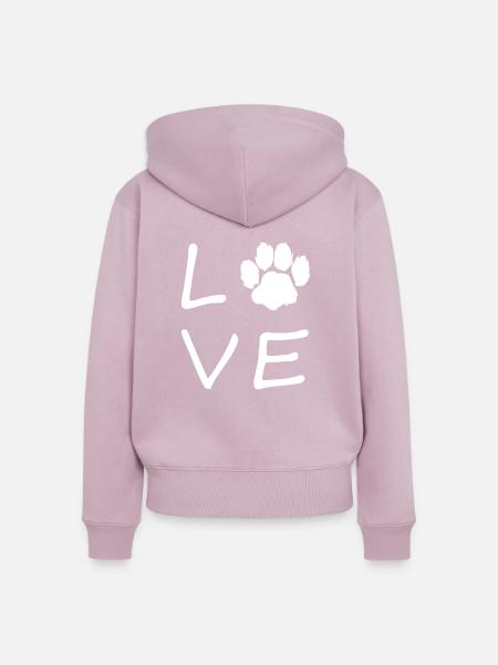 Love Hundepfote - Frauen Premium Bio Zip Hoodie - Altrosa