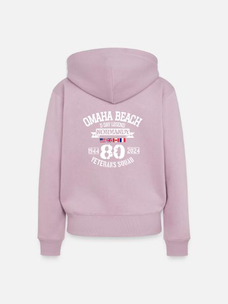 D Day Omaha 80th anniversary - Frauen Premium Bio Zip Hoodie - Altrosa