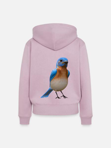 Hüttensänger Vogel Design - Frauen Premium Bio Zip Hoodie - Altrosa