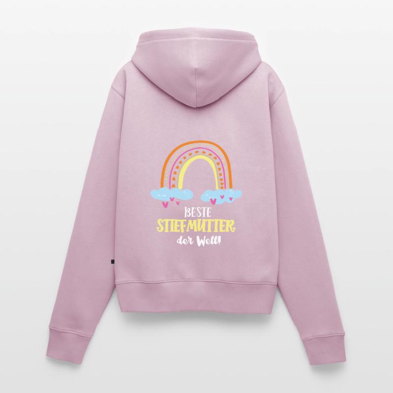 Beste Stiefmutter Mutter Mama Stiefmama Patchwork Frauen Premium Bio Zip Hoodie