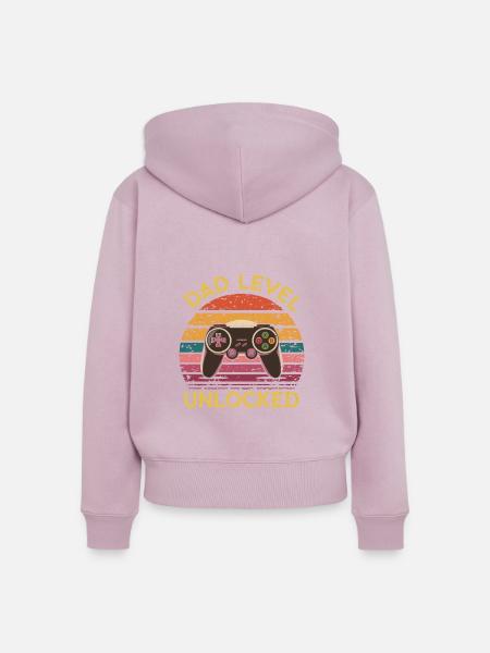 Dad level unlocked - Frauen Premium Bio Zip Hoodie - Altrosa