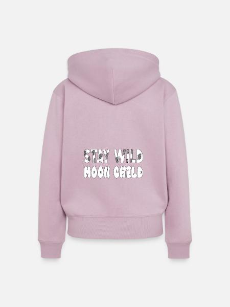 Stay wild Moonchild - Frauen Premium Bio Zip Hoodie - Altrosa