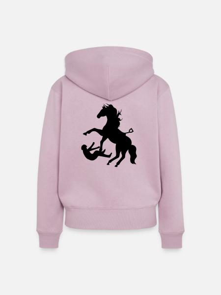 reiten - Frauen Premium Bio Zip Hoodie - Altrosa