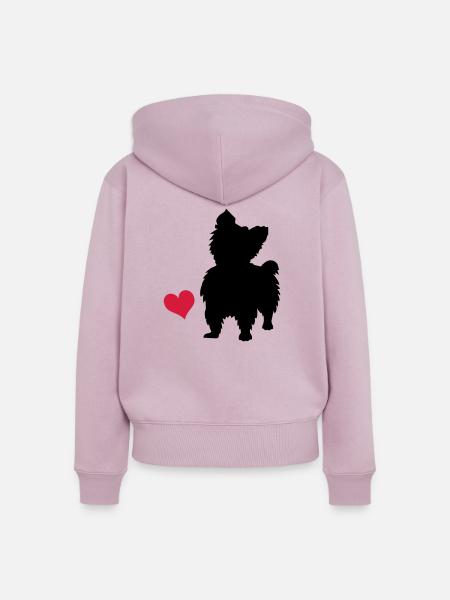 Yorkshire Terrier - Frauen Premium Bio Zip Hoodie - Altrosa
