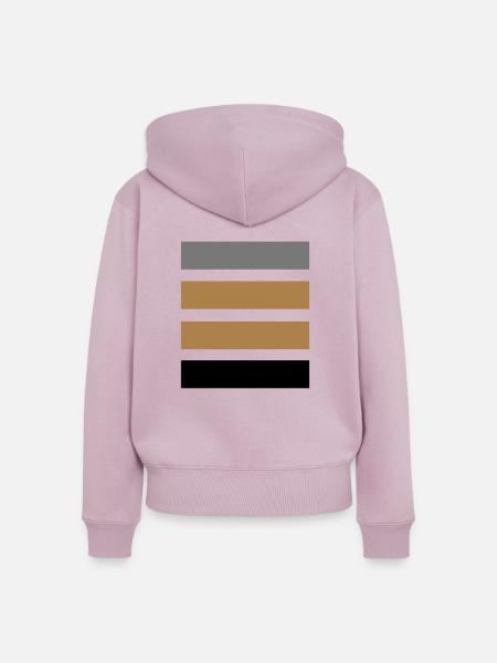 Stripes yellow - Frauen Premium Bio Zip Hoodie - Altrosa