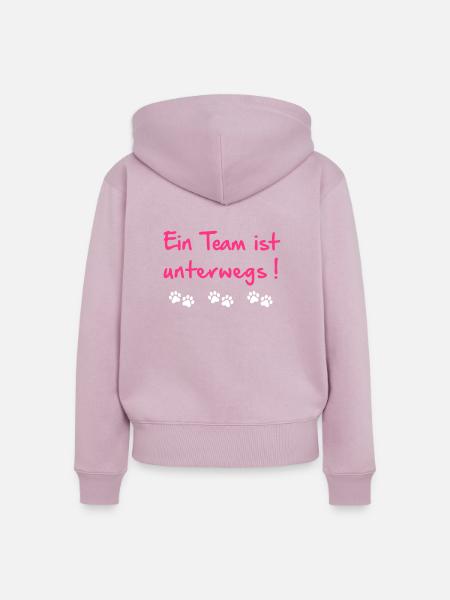 Team ist unterwegs - Frauen Premium Bio Zip Hoodie - Altrosa