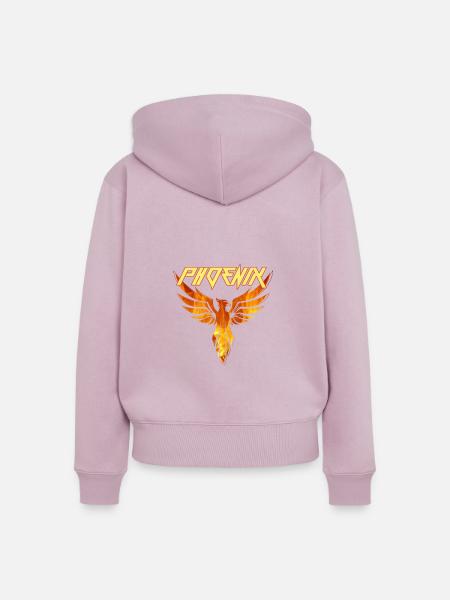 phoenix,phönix,vogel,feuer,illustration - Frauen Premium Bio Zip Hoodie - Altrosa