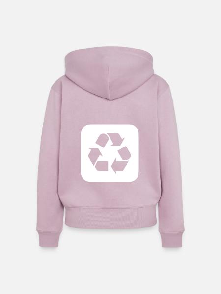 recycle [white] - Frauen Premium Bio Zip Hoodie - Altrosa