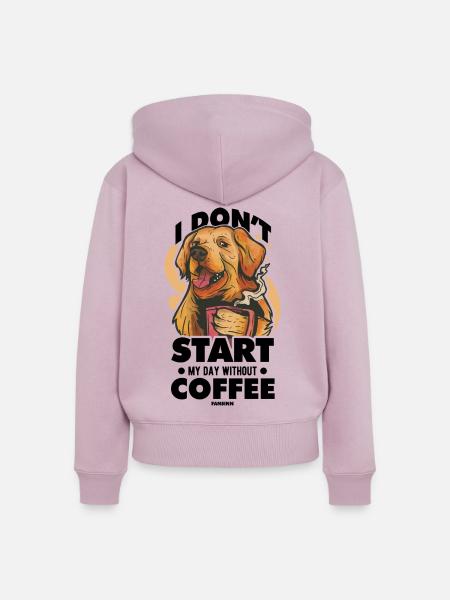 Kaffee - Frauen Premium Bio Zip Hoodie - Altrosa