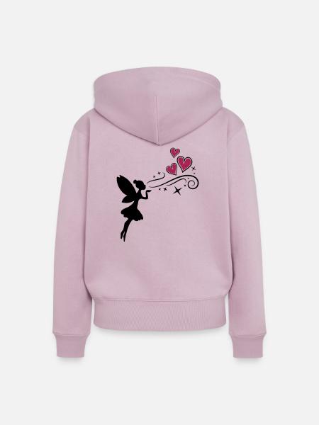 fairy fee hearts - Frauen Premium Bio Zip Hoodie - Altrosa