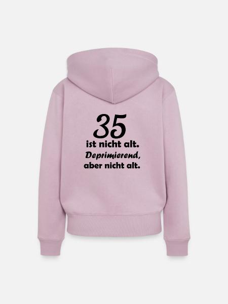 35 ist nicht alt - Frauen Premium Bio Zip Hoodie - Altrosa