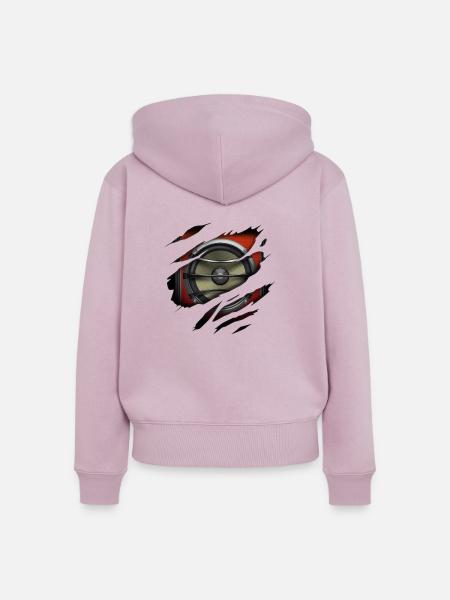 Lautsprecher 2 in mir - Frauen Premium Bio Zip Hoodie - Altrosa