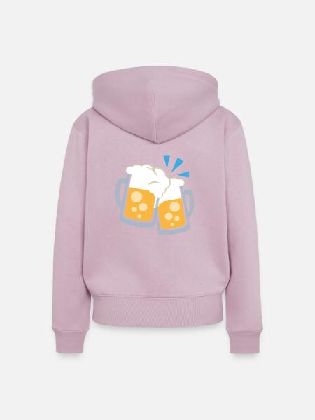 wiesn bier krüge - Frauen Premium Bio Zip Hoodie - Altrosa