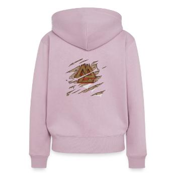 Vikings Odin's sign - Women's Premium Organic Zip Hoodie - dusky pink - Back - Julia (174cm)