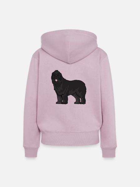 Neufundländer Hund - Frauen Premium Bio Zip Hoodie - Altrosa