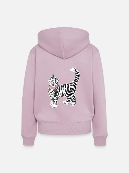 Sticker Katze - Frauen Premium Bio Zip Hoodie - Altrosa