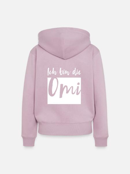 Ich bin die Omi - Frauen Premium Bio Zip Hoodie - Altrosa